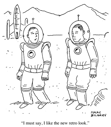 Astronauts retro space suits